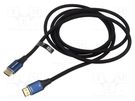 Cable; HDMI 2.1; HDMI plug,both sides; PVC; textile; Len: 5m; black VENTION