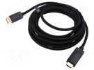 Cable; DisplayPort 1.4; DisplayPort plug,both sides; PVC; black VENTION