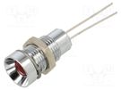 Indicator: LED; recessed; red; 3.5÷13VDC; Ø8mm; IP40; 2pin; metal CML INNOVATIVE TECHNOLOGIES