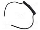 Wire: coiled; 3x0.5mm2; unshielded; PUR; black; 300V; 0.2m; 0.8m SIMECH