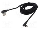Cable; USB 2.0; USB A reversible angled plug,USB C plug; 2m SAVIO