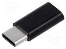 Adapter; USB 3.1; USB B micro socket,USB C plug; black SAVIO