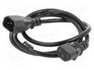 Cable; 3x0.75mm2; IEC C13 female,IEC C14 male; PVC; 1.2m; black SAVIO