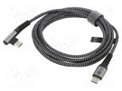 Cable; USB 2.0; USB C plug,USB C angled plug; 2m; 480Mbps Goobay
