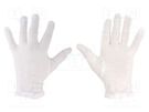 Protective gloves; ESD; M; Features: Breathable fabric; cotton ELME