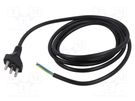 Cable; 3x0.75mm2; CEI 23-50 (L) plug,wires; PVC; 2m; black; 10A TASKER