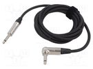 Cable; Jack 6,3mm 2pin plug,Jack 6.3mm 2pin angled plug; 3m TASKER