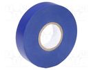 Tape: electrical insulating; W: 19mm; L: 20m; Thk: 0.13mm; blue; 160% PARTEX
