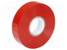 Tape: electrical insulating; W: 19mm; L: 20m; Thk: 0.13mm; red; 160% PARTEX