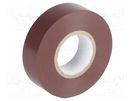 Tape: electrical insulating; W: 19mm; L: 20m; Thk: 0.13mm; brown PARTEX