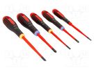 Kit: screwdrivers; insulated; Pozidriv®,slot; ERGO®; 5pcs. BAHCO
