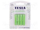 Re-battery: Ni-MH; AAA,R3; 1.2V; 800mAh; blister; 4pcs. TESLA BATTERIES