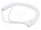 Wire: coiled; 2x1.5mm2; unshielded; PUR; white; 300V,500V; 0.5m SIMECH