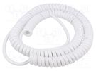 Wire: coiled; 2x1.5mm2; unshielded; PUR; white; 300V,500V; 1m; 3.5m SIMECH