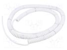 Wire: coiled; 3x0.22mm2; unshielded; PUR; white; 300V; 1m; 4m SIMECH