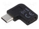 Adapter; USB 3.0; USB C socket,USB C angled plug; black Goobay