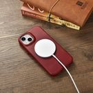 iCarer CE Oil Wax Premium Leather Folio Case iPhone 14 magnetic flip case MagSafe red (AKI14220705-RD), iCarer