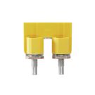 Cross-connector (terminal), when screwed in, Number of poles: 2, Pitch in mm: 16.00, Insulated: Yes, 125 A, yellow Weidmuller