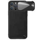 Nillkin CamShield Leather S Case iPhone 14 Pro case with camera cover black, Nillkin