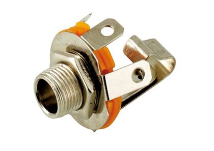 Jack Chassis Socket with Switch Contact - 6.35 mm - Mono - female, open design (2 pin) 11084