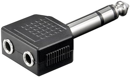 Headphone Splitter, AUX Jack 1x 6.35Ā mm to 2x 3.5Ā mm - 6.35 mm male (3-pin, stereo) > 2 pcs. 3.5 mm female (3-pin, stereo) 11103