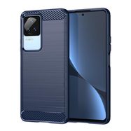 Carbon Case for Xiaomi Poco F4 5G flexible silicone carbon cover blue, Hurtel
