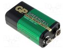 Battery: zinc-carbon; 9V; 6F22; non-rechargeable; GREENCELL GP