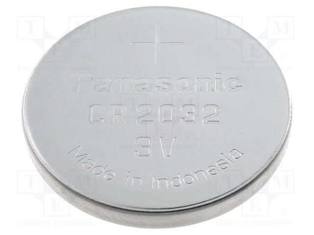 Battery: lithium; 3V; CR2032,coin; Ø20x3.2mm; 220mAh PANASONIC