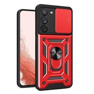 Hybrid Armor Camshield case for Samsung Galaxy S23+ armored cover with camera cover red, Hurtel