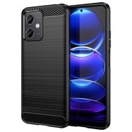 Carbon Case for Xiaomi Poco X5 5G / Redmi Note 12 5G flexible silicone carbon cover black, Hurtel