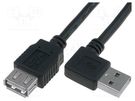 Cable; USB 2.0; USB A socket,USB A angled plug; 1.8m; black BQ CABLE