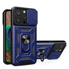 Armor Camshield Case with Stand and Camera Cover for iPhone 15 Pro Max Hybrid Armor Camshield - Blue, Hurtel