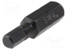 Screwdriver bit; hex key; HEX 4mm; Overall len: 25mm C.K