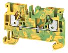 Gnybtas A2C 2.5 PE, "Push in" tipo, su įžeminimu, montuojamas ant DIN bėgelio, žalias/geltonas, 2.5 mm² laidui, Weidmuller