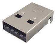 USB CONN, 2.0 TYPE A, R/A PLUG, 4POS, TH