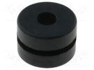Grommet; Ømount.hole: 8.1mm; Øhole: 3.6mm; rubber; black FIX&FASTEN