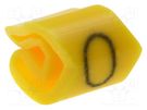 Markers; Marking: 0; 3÷5mm; PVC; yellow; -30÷80°C; leaded; UL94V-0 WEIDMÜLLER