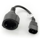 Power cable adapter  IEC - Schuko (F) for UPS 20cm - black
