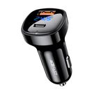 Car Charger Acefast B4, 66W, USB-C + USB, with display (black), Acefast