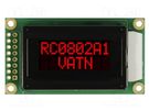 Display: LCD; alphanumeric; VA Negative; 8x2; 58x32x13.2mm; LED RAYSTAR OPTRONICS