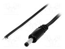 Cable; 2x0.5mm2; wires,DC 4,0/1,7 plug; straight,Sony; black; 3m BQ CABLE