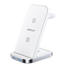 Inductive charger 3in1 Qi with stand Acefast E15 15W (white), Acefast