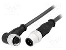 Cable: for sensors/automation; PIN: 4; M12-M12; 0.5m; plug; plug HARTING