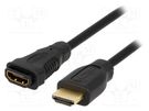Cable; HDMI 1.4; HDMI socket,HDMI plug; 5m; black LOGILINK