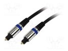 Cable; Toslink plug,both sides; 1.5m; Øcable: 5mm; Øcore: 2.2mm LOGILINK