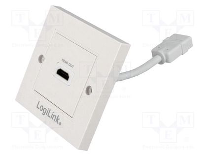 Wall socket; white; HDMI; wall mount; No.of sockets: 1 LOGILINK AH0014