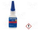 Cyanoacrylate adhesive; colourless; plastic container; 2÷180s LOCTITE