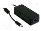 Power supply: switched-mode; 12VDC; 5A; Out: 5,5/2,1; 60W; -30÷60°C MEAN WELL