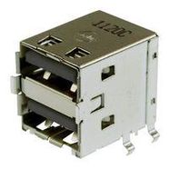 STACKED USB CONN, 2.0, USB TYPE A, 4POS