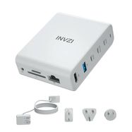 Docking station / wall charger INVZI GanHub 100W, 9in1 (white), INVZI